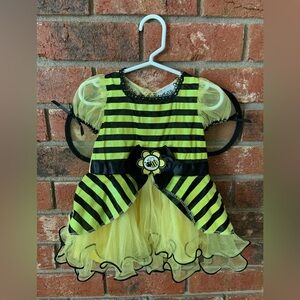 Baby Girl Yellow & Black Stripe Bumblebee Costume Dress
